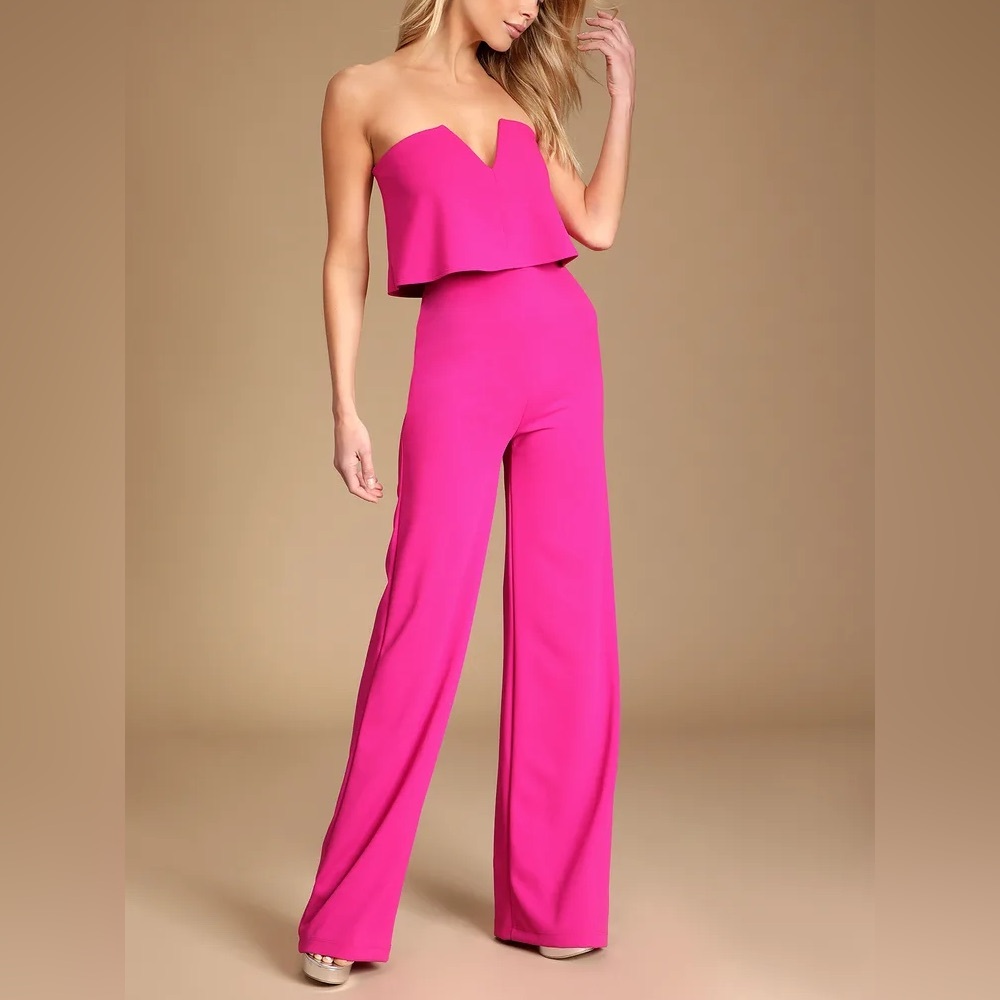 BRAND NEW Magenta Strapless Jumpsuit